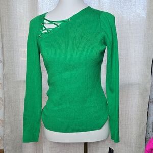 INC International Concepts Green Long Sleeve Top